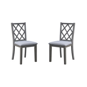 Carlisle Set of 2 Gray Finish Cross Back Side Dining Chair B061P160005