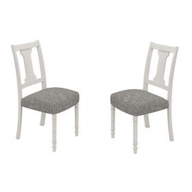 Tannen Set of 2 White and Gray Dining Side Chair B061P182979