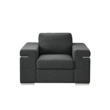 Gianna Black Linen Fabric Arm Chair B061P184125
