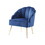 Naomi Blue Velvet Wingback Accent Chair with Metal Legs B061P184126