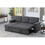 Lucca Dark Gray Linen Reversible Sleeper Sectional Sofa with Storage Chaise B061S00002