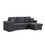 Dennis Dark Gray Linen Fabric Reversible Sleeper Sectional with Storage Chaise and 2 Stools B061S00012