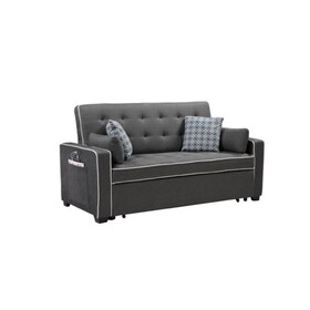 Cody Modern Gray Fabric Sleeper Sofa with 2 USB Charging Ports and 4 Accent Pillows B061S00028
