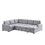 Selene Light Gray Linen Fabric Sleeper Sectional Sofa with Storage Chaise B061S00046