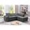 Henrik Light Gray Sleeper Sectional Sofa with Storage Ottoman and 2 Stools B061S00048