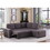 Katie Brown Linen Sleeper Sectional Sofa with Storage Ottoman, Storage Arm B061S00050