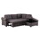 Katie Brown Linen Sleeper Sectional Sofa with Storage Ottoman, Storage Arm B061S00050