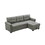 Lucca Light Gray Fabric Reversible Sectional Sleeper Sofa Chaise with Storage B061S00054