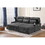 Kaden Gray Fabric Sleeper Sectional Sofa Chaise with Storage Arms and Cupholder B061S00061