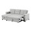 Sierra Light Gray Linen Reversible Sleeper Sectional Sofa with Storage Chaise B061S00075