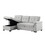 Sierra Light Gray Linen Reversible Sleeper Sectional Sofa with Storage Chaise B061S00075