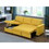 Lucca Yellow Linen Reversible Sleeper Sectional Sofa with Storage Chaise B061S00091