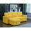 Lucca Yellow Linen Reversible Sleeper Sectional Sofa with Storage Chaise B061S00091