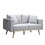 Easton Light Gray Linen Fabric Sofa Loveseat Chair Living Room Set with USB Charging Ports Pockets & Pillows B061S00107