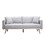 Easton Light Gray Linen Fabric Sofa Loveseat Living Room Set with USB Charging Ports Pockets & Pillows B061S00108