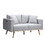 Easton Light Gray Linen Fabric Sofa Loveseat Living Room Set with USB Charging Ports Pockets & Pillows B061S00108