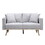 Easton Light Gray Linen Fabric Sofa Loveseat Living Room Set with USB Charging Ports Pockets & Pillows B061S00108