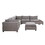 Madison Light Gray Fabric 7pc Modular Sectional Sofa with Ottoman and USB Storage Console Table B061S00112