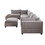 Madison Light Gray Fabric 7 Piece Modular Sectional Sofa with Ottoman and USB Storage Console Table B061S00113