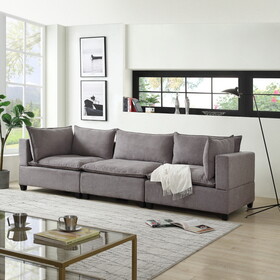 Madison Light Gray Fabric Sofa Couch B061S00120