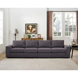 Jules 4 Seater Sofa in Dark Gray Linen B061S00153