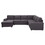 Warren Sectional Sofa with Reversible Chaise in Dark Gray Linen B061S00156
