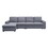 Dunlin Light Gray Linen Reversible Modular Sectional Sofa Chaise B061S00165