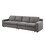 Waylon Gray Linen 4-Seater Sofa with Pockets B061S00176