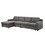 Waylon Gray Linen 4-Seater Sectional Sofa Chaise with Pocket B061S00178
