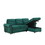 Ashton Green Velvet Fabric Reversible Sleeper Sectional Sofa Chaise B061S00197