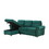 Ashton Green Velvet Fabric Reversible Sleeper Sectional Sofa Chaise B061S00197