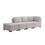 Kristin Light Gray Linen Fabric Reversible Sofa with Ottoman B061S00228