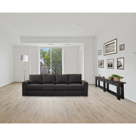 London 4 Seater Sofa in Dark Gray Linen B061S00235