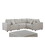 Melrose Modular Sectional Sofa with Ottoman in Beige Linen B061S00289