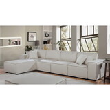 Ermont Sofa with Reversible Chaise in Beige Linen B061S00290