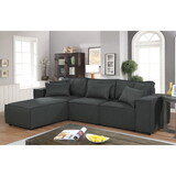 Harvey Sofa with Reversible Chaise in Dark Gray Linen B061S00293