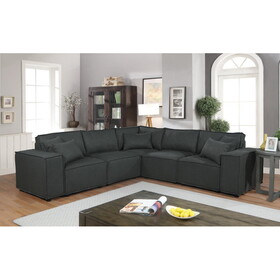 Jenson Modular Sectional Sofa in Dark Gray Linen B061S00294
