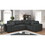 Melrose Modular Sectional Sofa with Ottoman in Dark Gray Linen B061S00296