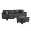Leo Dark Gray Linen 5 Seater Sofa and Ottoman B061S00336