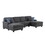 Leo Dark Gray Woven Double Chaise 4pc Modular Sectional Sofa B061S00351