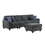 Leo Dark Gray Woven 5 Seater Sofa and Ottoman B061S00356
