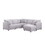 Penelope Light Gray Linen Fabric Reversible L-Shape Sectional Sofa with Ottoman and Pillows B061S00358