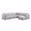 Penelope Light Gray Linen Fabric Reversible 7PC Modular Sectional Sofa with Ottoman and Pillows B061S00362