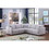 Penelope Light Gray Linen Fabric Reversible L-Shape Sectional Sofa with Pillows B061S00364