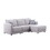 Penelope Light Gray Linen Fabric Sofa with Ottoman and Pillows B061S00367