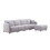 Penelope Light Gray Linen Fabric 4-Seater Sofa with Ottoman and Pillows B061S00370