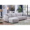 Penelope Light Gray Linen Fabric 4-Seater Sofa with Ottoman and Pillows B061S00370