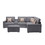 Nolan Gray Linen Fabric 7pc Reversible Sectional Sofa with Interchangeable Legs, Pillows, Storage Ottoman, and a USB, Charging Ports, Cupholders, Storage Console Table B061S00541