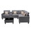 Nolan Gray Linen Fabric 7pc Reversible Sectional Sofa with Interchangeable Legs, Pillows, Storage Ottoman, and a USB, Charging Ports, Cupholders, Storage Console Table B061S00541
