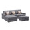 Nolan Gray Linen Fabric 4pc Reversible Sofa Chaise with Interchangeable Legs, Storage Ottoman, and Pillows B061S00548